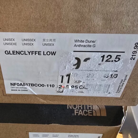 The North Face Glenclyffe Low Shoes Men's Size 11 NF0A8178CO0-110 White Dune NEW - Picture 10 of 14